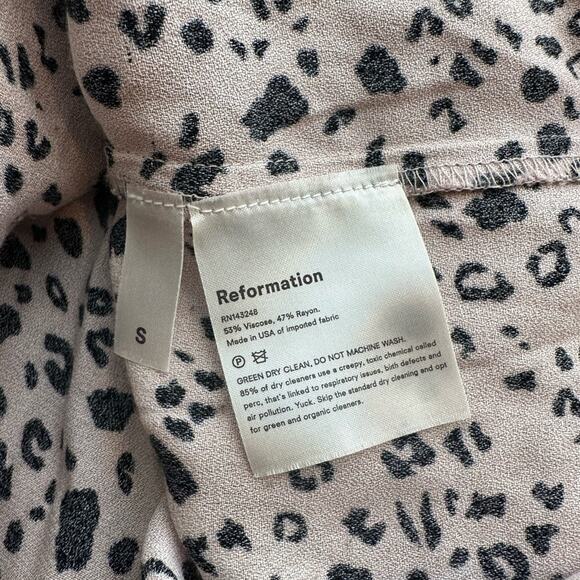 Reformation Vivette Pink Black Leopard Mini Slip Dress Size Small Party - Picture 14 of 14